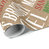 Burlap Typografie Rustikales Weihnachtswrapping Pa Geschenkpapier (Rolleneckpunkt)