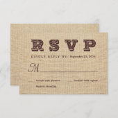 Burlap UAWG Rustic Wedding Antwort (Vorne/Hinten)
