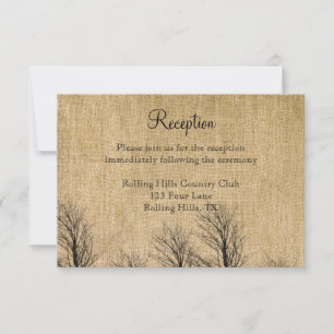 Burlap- und Birch Posh-Hochzeitsempfang Einladung