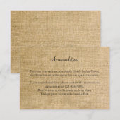 Burlap- und Birch Posh-HochzeitsInsert Begleitkarte (Vorne/Hinten)