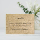 Burlap- und Birch Posh-HochzeitsInsert Begleitkarte (Stehend Vorderseite)