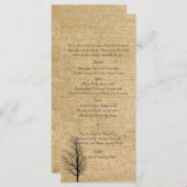 Burlap und Birch Posh Wedding Menu Menükarte (Vorne/Hinten)
