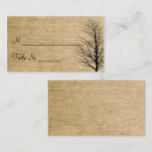 Burlap- und Birch Posh Wedding-Platzkarten Platzkarte (Vorne/Hinten)