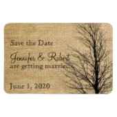 Burlap und Birch Posh Wedding speichern das Datum Magnet (Horizontal)