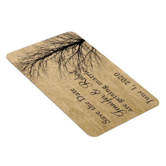 Burlap und Birch Posh Wedding speichern das Datum Magnet (Rechte Seite)