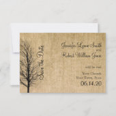 Burlap und Birch Posh Wedding speichern das Datum Save The Date (Vorderseite)