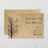 Burlap und Birch Posh Wedding speichern das Datum Save The Date (Vorne/Hinten)