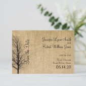Burlap und Birch Posh Wedding speichern das Datum Save The Date (Stehend Vorderseite)