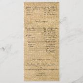 Burlap und Birken-Hochzeitsprogramm im Luxus-Stil Programm (Rückseite)