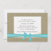 Burlap und Blau Save the Date (Rückseite)