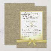 Burlap und Bow 12x18 Yellow Country Wedding Einladung (Vorne/Hinten)