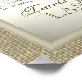 Burlap- und Bow-Look Hochzeitssitzkarte Poster (Ecke)