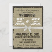 Burlap und Bow Rustic Wedding Einladung (Vorderseite)