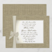 Burlap und Bow Rustic Wedding Einladung (Vorne/Hinten)