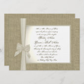 Burlap und Bow Rustic Wedding Einladung (Vorne/Hinten)