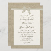 Burlap und Bow Rustic Wedding Einladung (Vorne/Hinten)