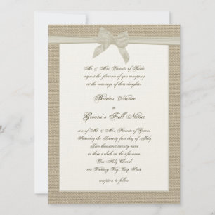 Burlap und Bow Rustic Wedding Einladung