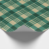 Burlap- und Grüne Karierte Weihnachten Geschenkpapier (Ecke)