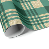 Burlap- und Grüne Karierte Weihnachten Geschenkpapier (Rolleneckpunkt)