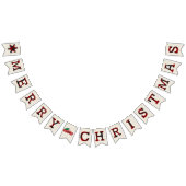 Burlap und kariert frohe Weihnachten Wimpelkette (Alle)