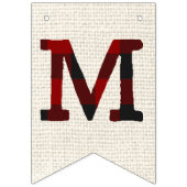 Burlap und kariert frohe Weihnachten Wimpelkette (Zweite Fahne)