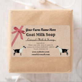 Burlap- und Karierte Goat Milk Soap Label - Alpen