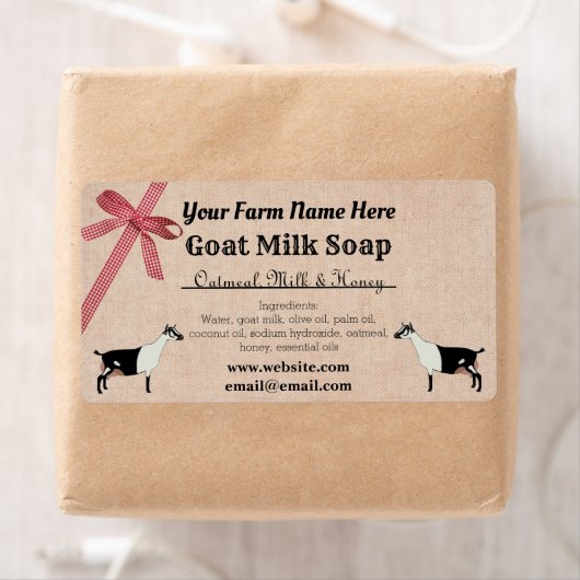 Burlap- und Karierte Goat Milk Soap Label - Alpen (Insitu)