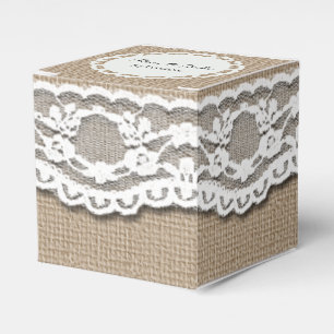 Burlap- und Lace-Art-Bevorzugung-Box Geschenkschachtel