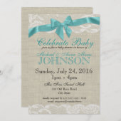 Burlap- und Lace-Baby-Dusche Einladung (Vorne/Hinten)