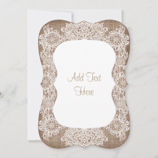 Burlap- und Lace-Baby-Dusche hinzufügen Text-Einla Einladung (Vorderseite)