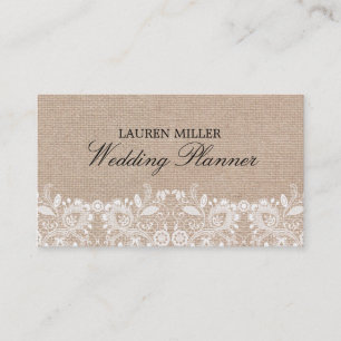 Burlap- und Lace Business Card Visitenkarte
