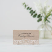 Burlap- und Lace Business Card Visitenkarte (Stehend Vorderseite)