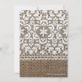 Burlap- und Lace-Foto-Abschluss Einladung (Rückseite)