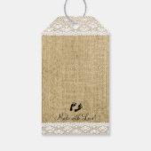 Burlap- und Lace Image- Baby-Dusche Geschenkanhänger (Rückseite)