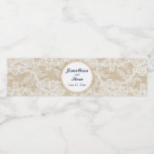 Burlap und Lace Personalisiert Wedding Wasserflaschenetikett (Einzelnes Label)