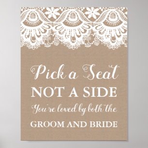 Burlap und Lace Pick einen Platz nicht ein Seitens Poster