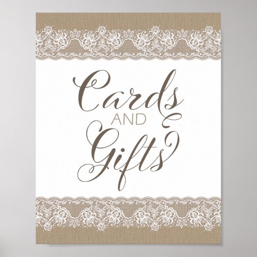 Burlap und Lace Rustic Wedding, Brautparty Sign Poster (Vorne)