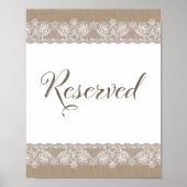 Burlap und Lace Rustic Wedding, Brautparty Sign Poster (Vorne)