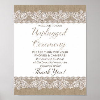 Burlap und Lace Rustic Wedding nicht angeschlossen Poster