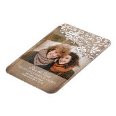Burlap- und Lace Rustikales Foto Save the Date Magnet (Linke Seite)