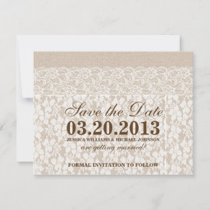 Burlap und Lace  Save The Date