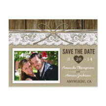 Burlap und Lace Save the Date Hochzeitkarten