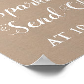 Burlap und Lace Sparkler senden Signing Poster ab (Ecke)