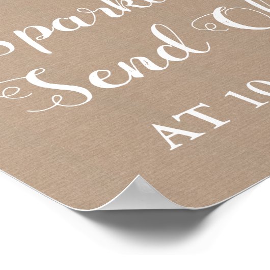 Burlap und Lace Sparkler senden Signing Poster ab (Ecke)