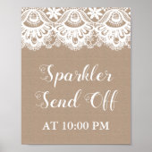 Burlap und Lace Sparkler senden Signing Poster ab (Vorne)