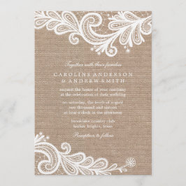Burlap und Lace Wedding Einladung