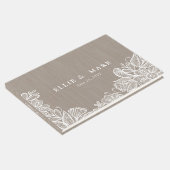 Burlap und Lace Wedding Gästebuch (Ecke)