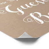 Burlap und Lace Wedding Guest Book Sign Poster (Ecke)