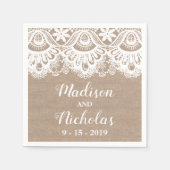 Burlap und Lace Wedding Napkins, rustikal Serviette (Vorderseite)