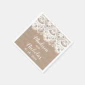 Burlap und Lace Wedding Napkins, rustikal Serviette (Ecke)